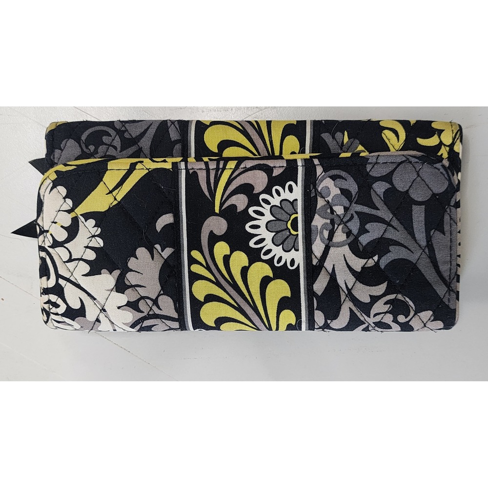 Vera Bradley Tri-fold Wallet Womens OS Black Yellow Excellent - Picture 1 of 6
